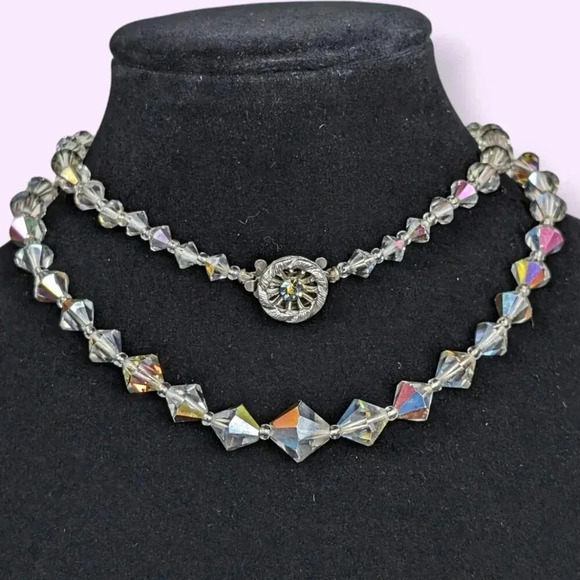 V. Conical AB Crystal Necklace - Picture 1 of 5